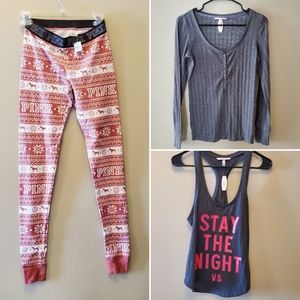 Victoria's Secret Pink Sleepwear Set Bundle